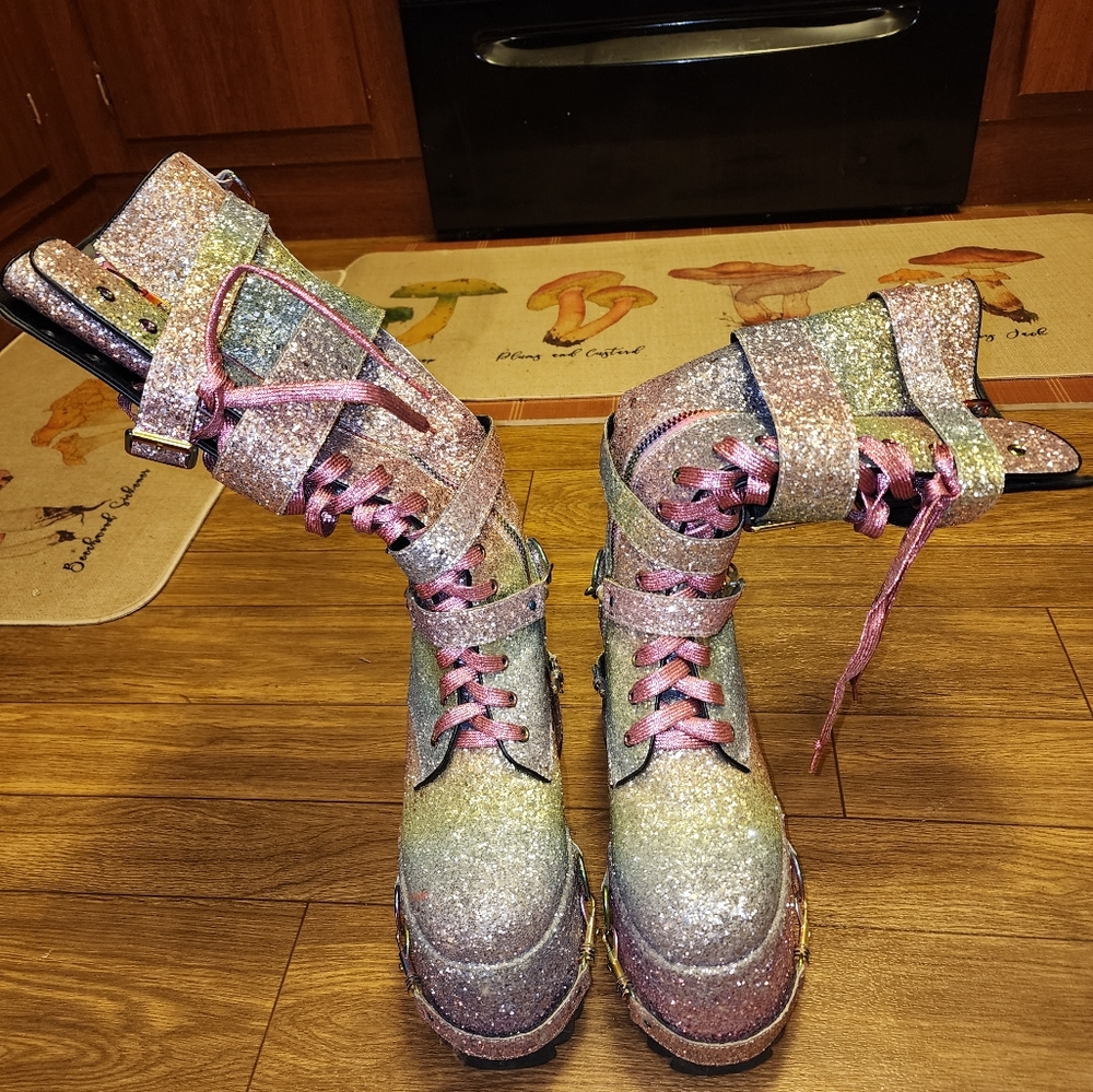 Dolls kill glitter boots